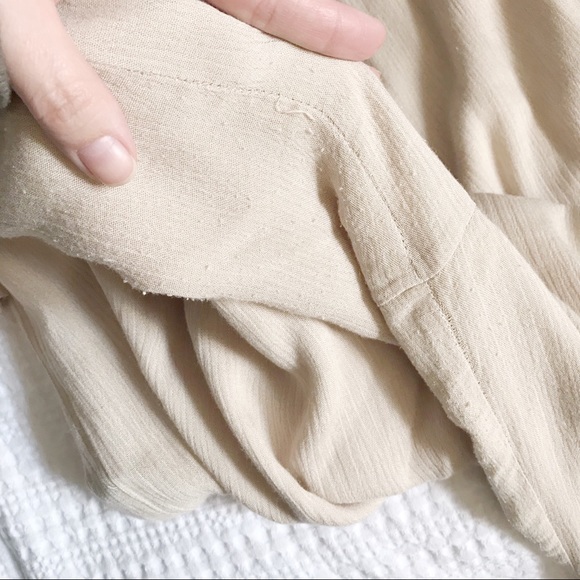 UO Silence + Noise Button-Front Gauzy Tan Jumpsuit - Picture 9 of 10